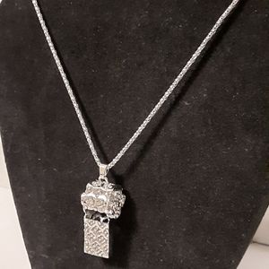 Betsey Johnson Rhinestone Whistle Necklace